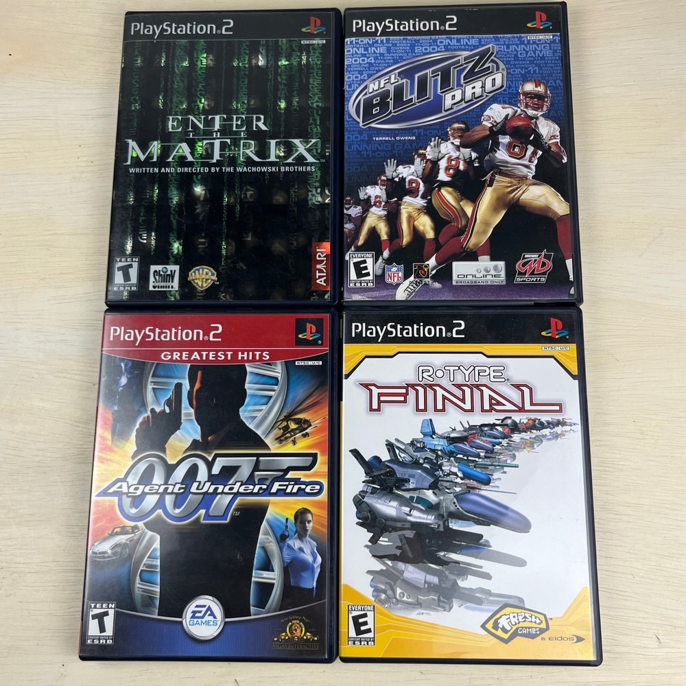 PS2 Game Lot Enter The Matrix NFL Blitz Pro 007 Agent Under Fire R-Type Final